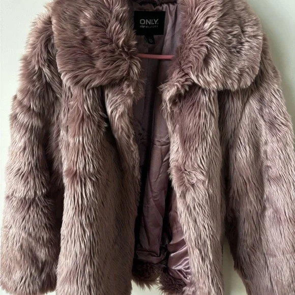 ONLY Women's Plush Teddy Jacket - Brown - Picture 3 of 3